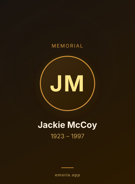 Memorial portrait of Jackie McCoy