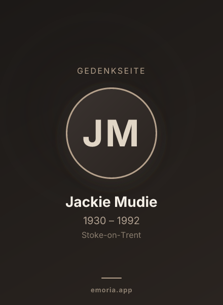 Gedenkportrait von Jackie Mudie