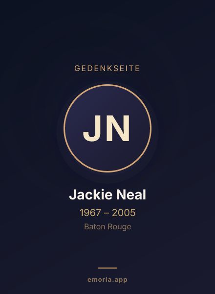 Gedenkportrait von Jackie Neal