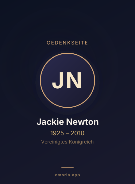 Gedenkportrait von Jackie Newton