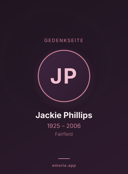 Gedenkportrait von Jackie Phillips