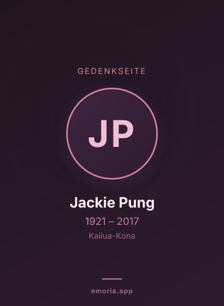 Gedenkportrait von Jackie Pung