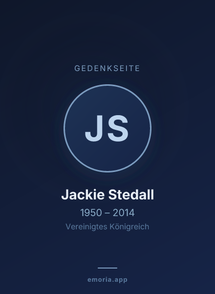 Gedenkportrait von Jackie Stedall
