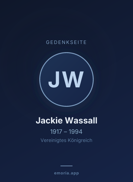 Gedenkportrait von Jackie Wassall