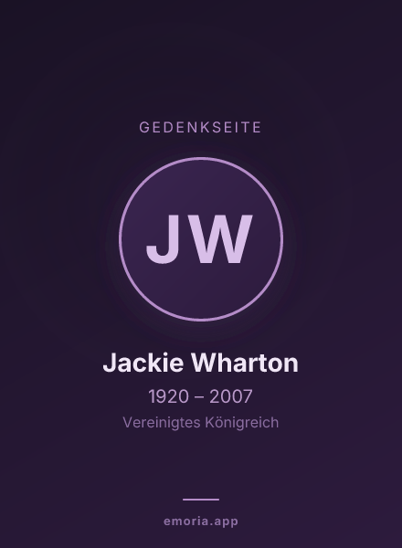 Gedenkportrait von Jackie Wharton