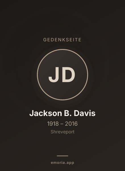 Gedenkportrait von Jackson B. Davis