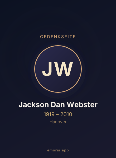 Gedenkportrait von Jackson Dan Webster