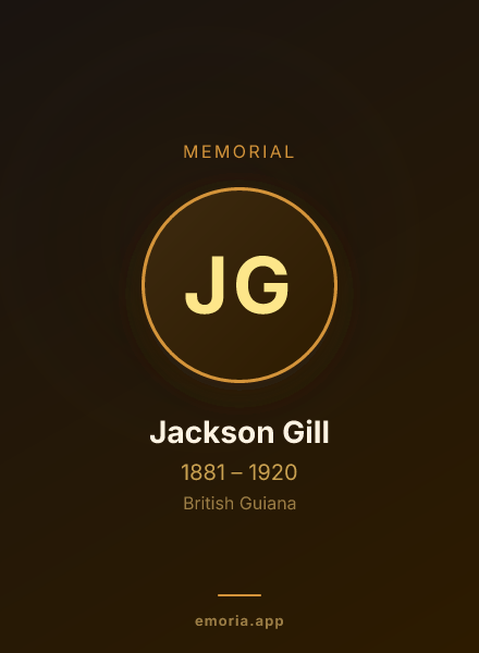 Memorial portrait of Jackson Gill