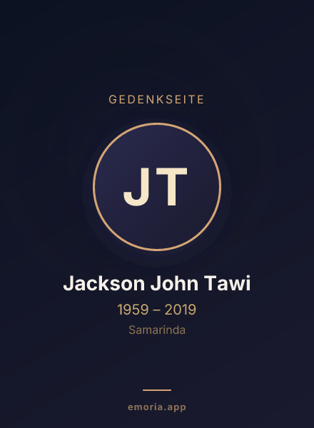 Gedenkportrait von Jackson John Tawi