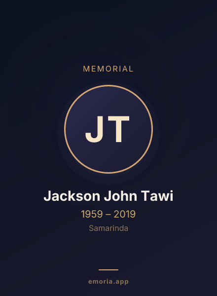 Memorial portrait of Jackson John Tawi