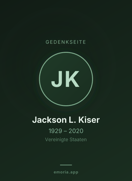 Gedenkportrait von Jackson L. Kiser
