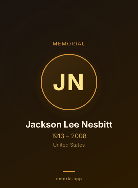 Memorial portrait of Jackson Lee Nesbitt
