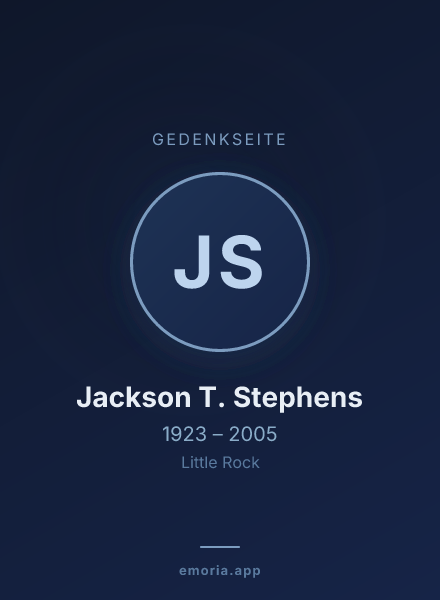 Gedenkportrait von Jackson T. Stephens