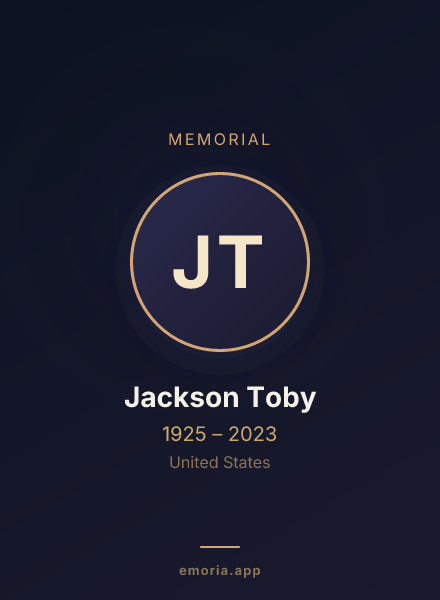 Memorial portrait of Jackson Toby