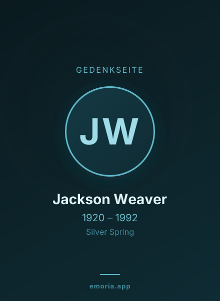 Gedenkportrait von Jackson Weaver