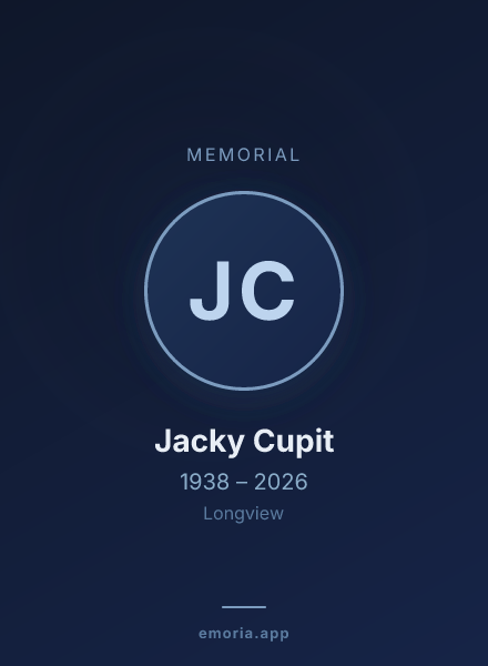 Memorial portrait of Jacky Cupit
