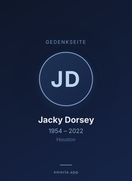 Gedenkportrait von Jacky Dorsey