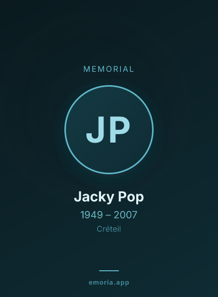 Memorial portrait of Jacky Pop