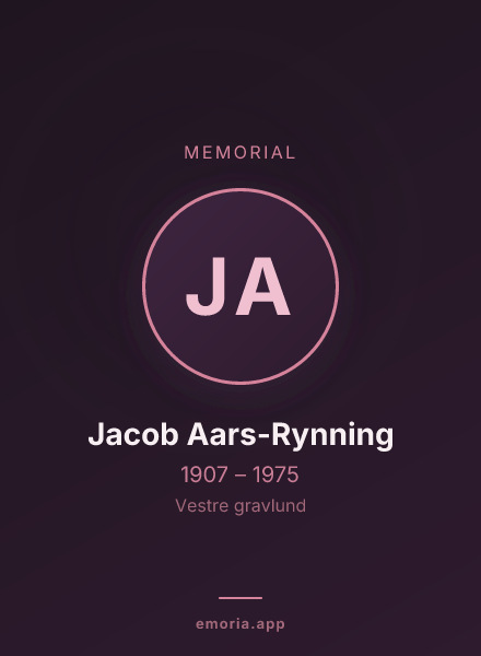 Memorial portrait of Jacob Aars-Rynning