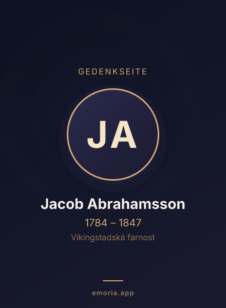 Gedenkportrait von Jacob Abrahamsson