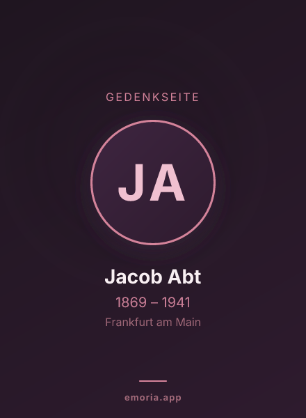 Gedenkportrait von Jacob Abt