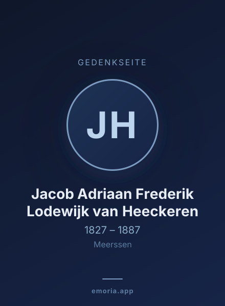 Gedenkportrait von Jacob Adriaan Frederik Lodewijk van Heeckeren