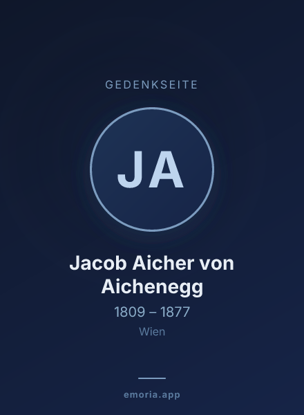 Gedenkportrait von Jacob Aicher von Aichenegg