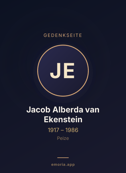 Gedenkportrait von Jacob Alberda van Ekenstein