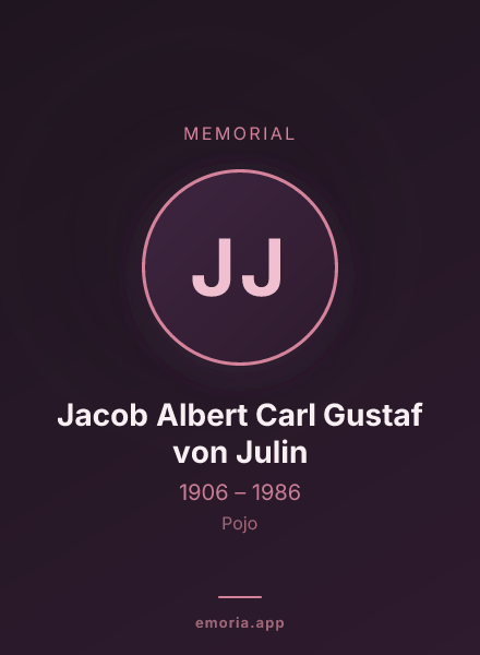 Memorial portrait of Jacob Albert Carl Gustaf von Julin