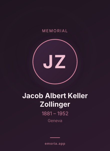 Memorial portrait of Jacob Albert Keller Zollinger