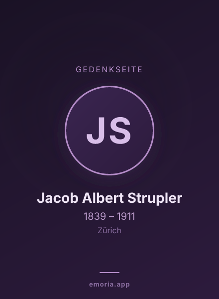 Gedenkportrait von Jacob Albert Strupler