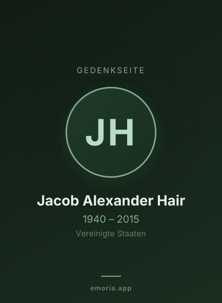 Gedenkportrait von Jacob Alexander Hair