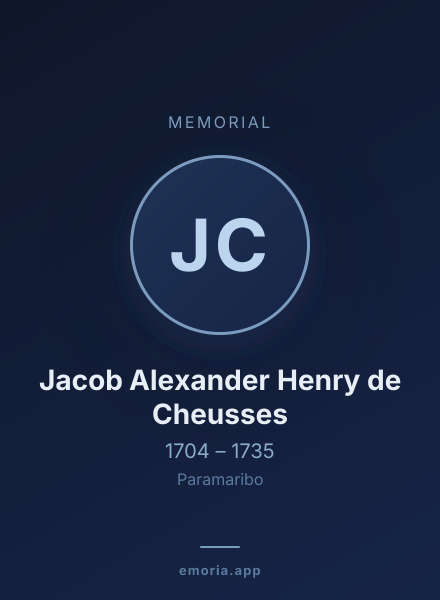 Memorial portrait of Jacob Alexander Henry de Cheusses