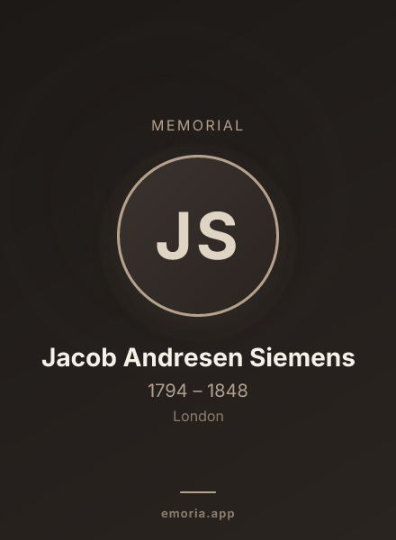 Memorial portrait of Jacob Andresen Siemens