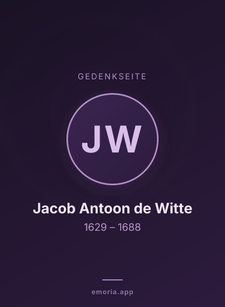 Gedenkportrait von Jacob Antoon de Witte