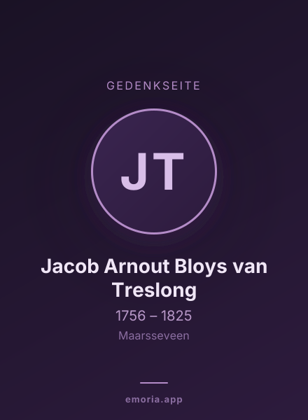 Gedenkportrait von Jacob Arnout Bloys van Treslong
