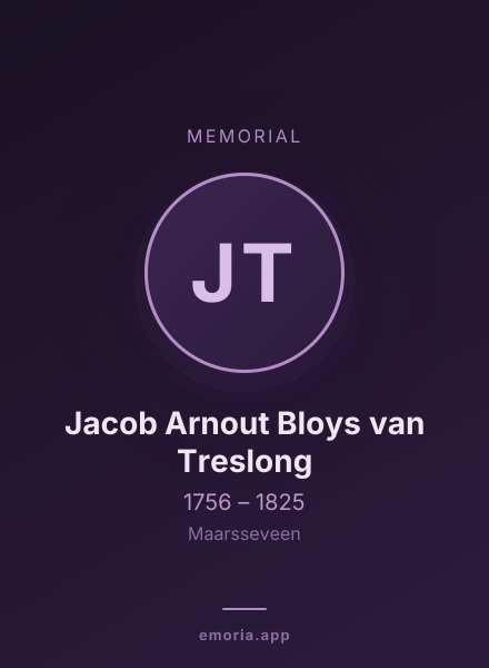 Memorial portrait of Jacob Arnout Bloys van Treslong