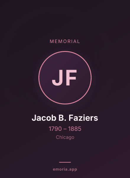 Memorial portrait of Jacob B. Faziers