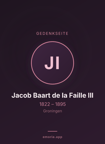 Gedenkportrait von Jacob Baart de la Faille III