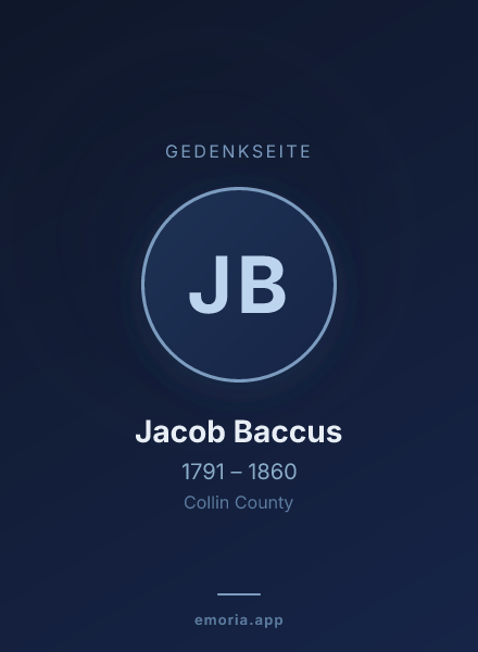 Gedenkportrait von Jacob Baccus