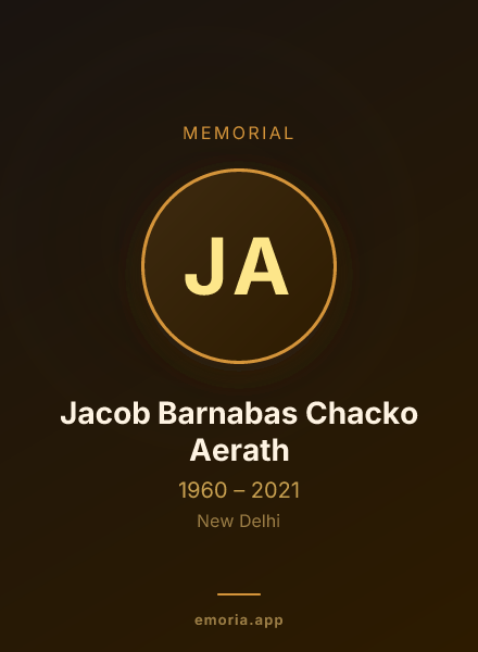 Memorial portrait of Jacob Barnabas Chacko Aerath