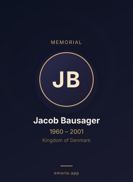 Memorial portrait of Jacob Bausager