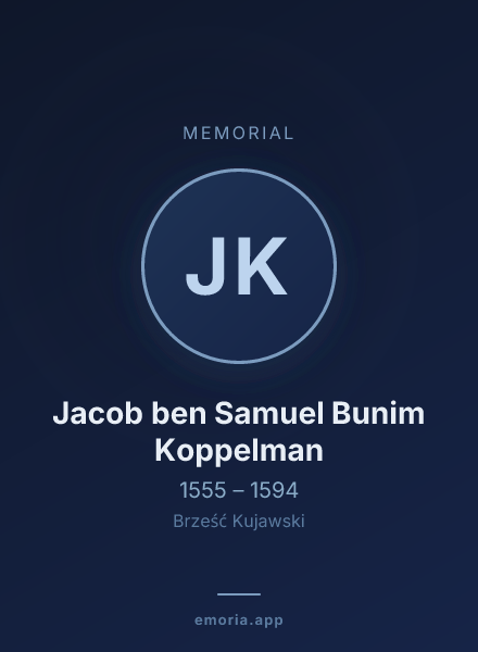 Memorial portrait of Jacob ben Samuel Bunim Koppelman