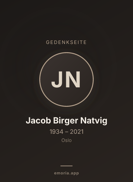 Gedenkportrait von Jacob Birger Natvig