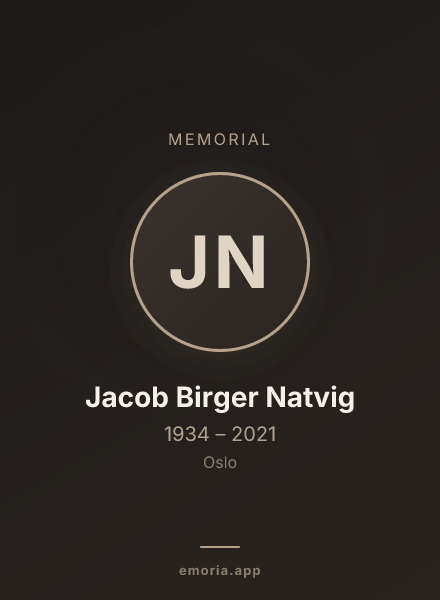 Memorial portrait of Jacob Birger Natvig