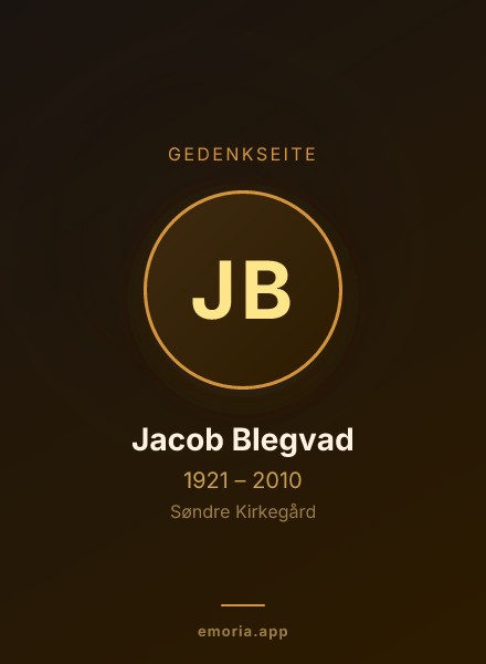 Gedenkportrait von Jacob Blegvad