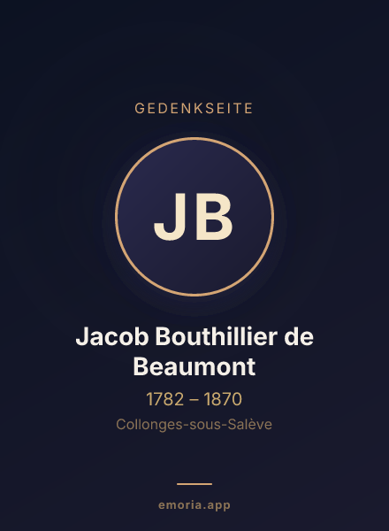 Gedenkportrait von Jacob Bouthillier de Beaumont