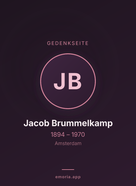 Gedenkportrait von Jacob Brummelkamp
