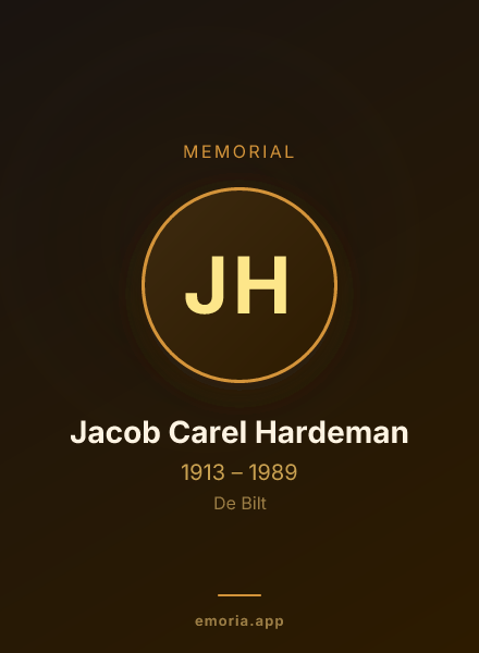 Memorial portrait of Jacob Carel Hardeman