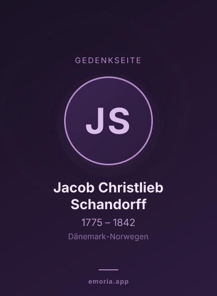Gedenkportrait von Jacob Christlieb Schandorff
